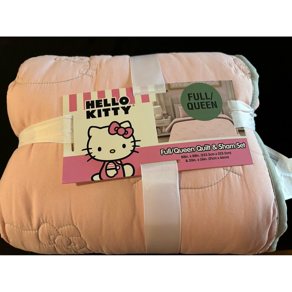 Hello kitty full queen comforter quilt and sham set
